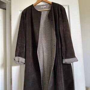Reversible Coat Suede and Twill